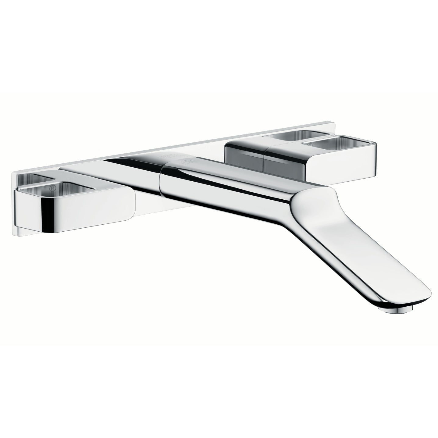 Wall-Mounted Widespread Faucet Trim with Base Plate, 1.2 GPM in Chrome Finish