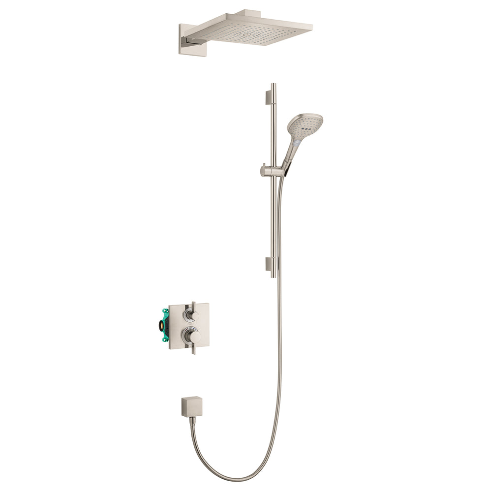 Thermostatic Showerhead/Wallbar Set with Rough, 2.0 GPM in Multiple Finishes