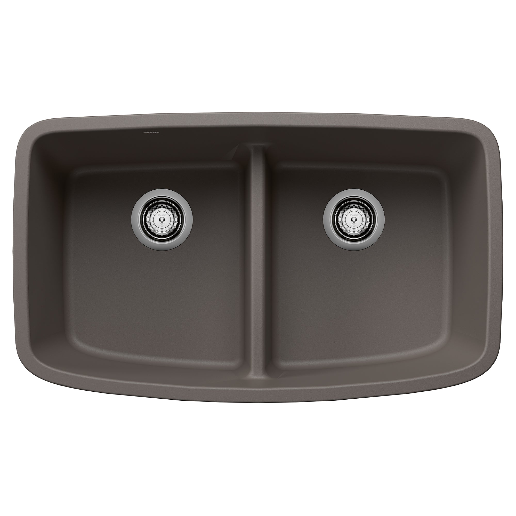 Blanco - 443126 - Valea SILGRANIT 32" 50/50 Double Bowl Undermount Kitchen Sink with Low Divide - Volcano Gray