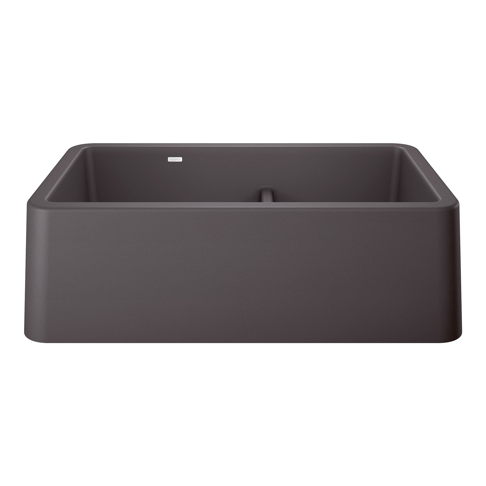 Blanco - 402326 - Ikon SILGRANIT 33" Double Bowl Apron-Front Farmhouse Sink with Low Divide - Cinder