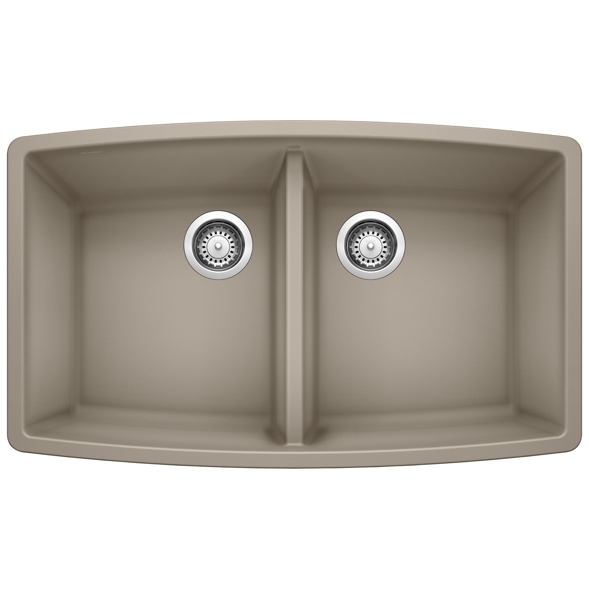 Blanco - 441290 - Performa SILGRANIT 33" 50/50 Double Bowl Undermount Kitchen Sink - Truffle