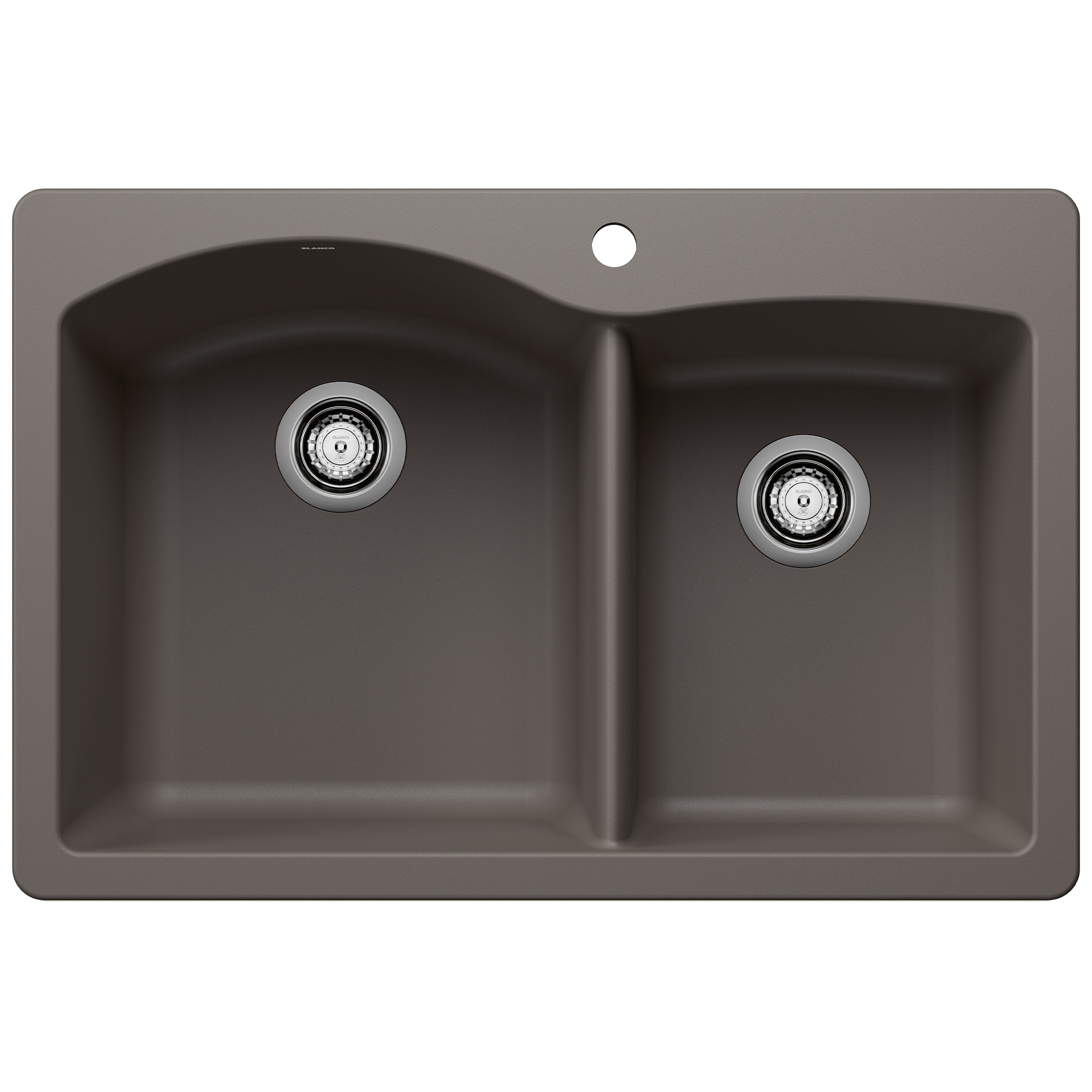 Blanco - 443100 - Diamond SILGRANIT 33" 60/40 Double Bowl Dual Mount Kitchen Sink - Volcano Gray